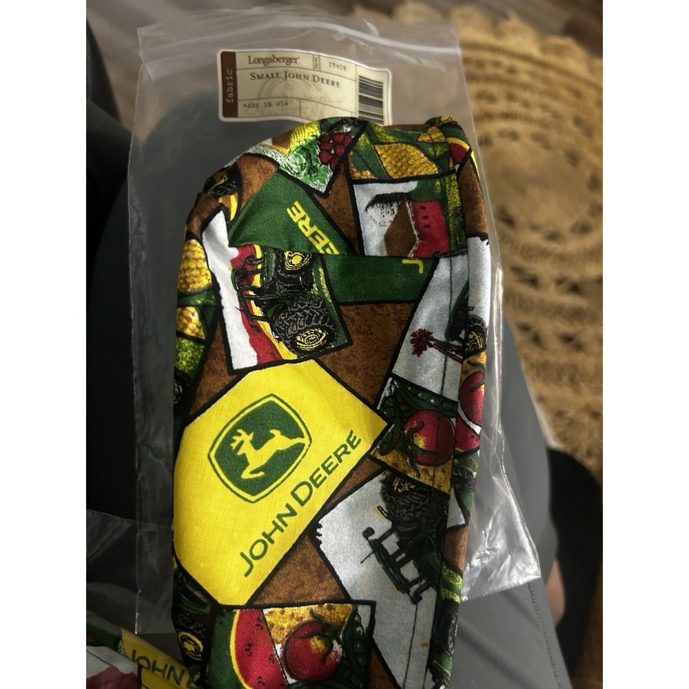 Longaberger TEA Small Key Basket Liner Fabric LINER JOHN DEERE Tractor Farm NEW